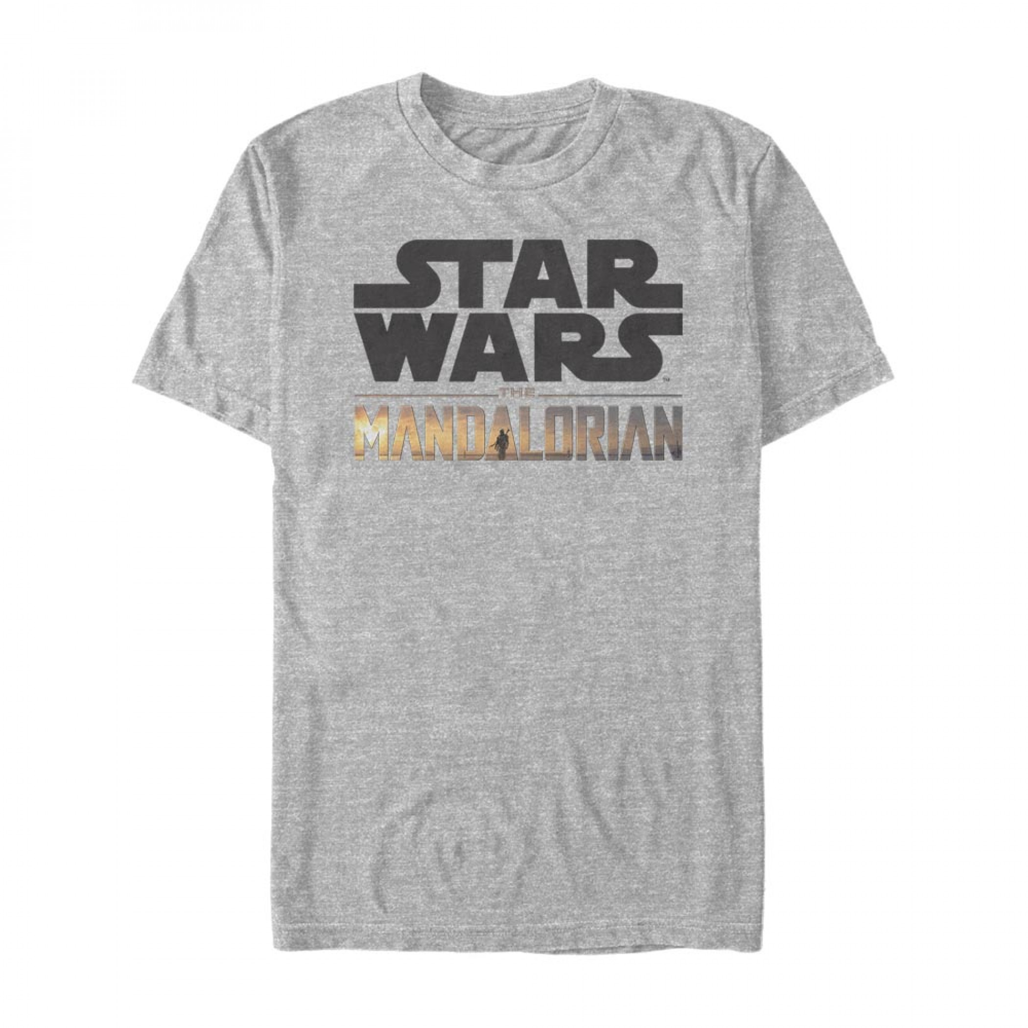 Star Wars The Mandalorian Logo Grey T-Shirt